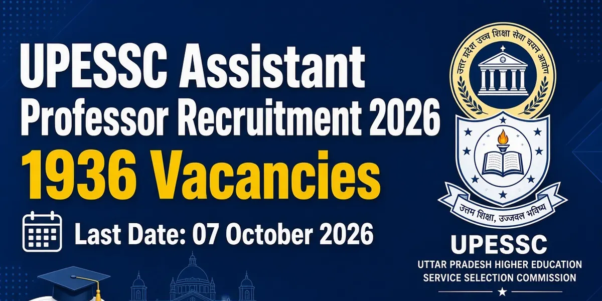 UPESSC Assistant Professor Recruitment 2026 - Apply Now
